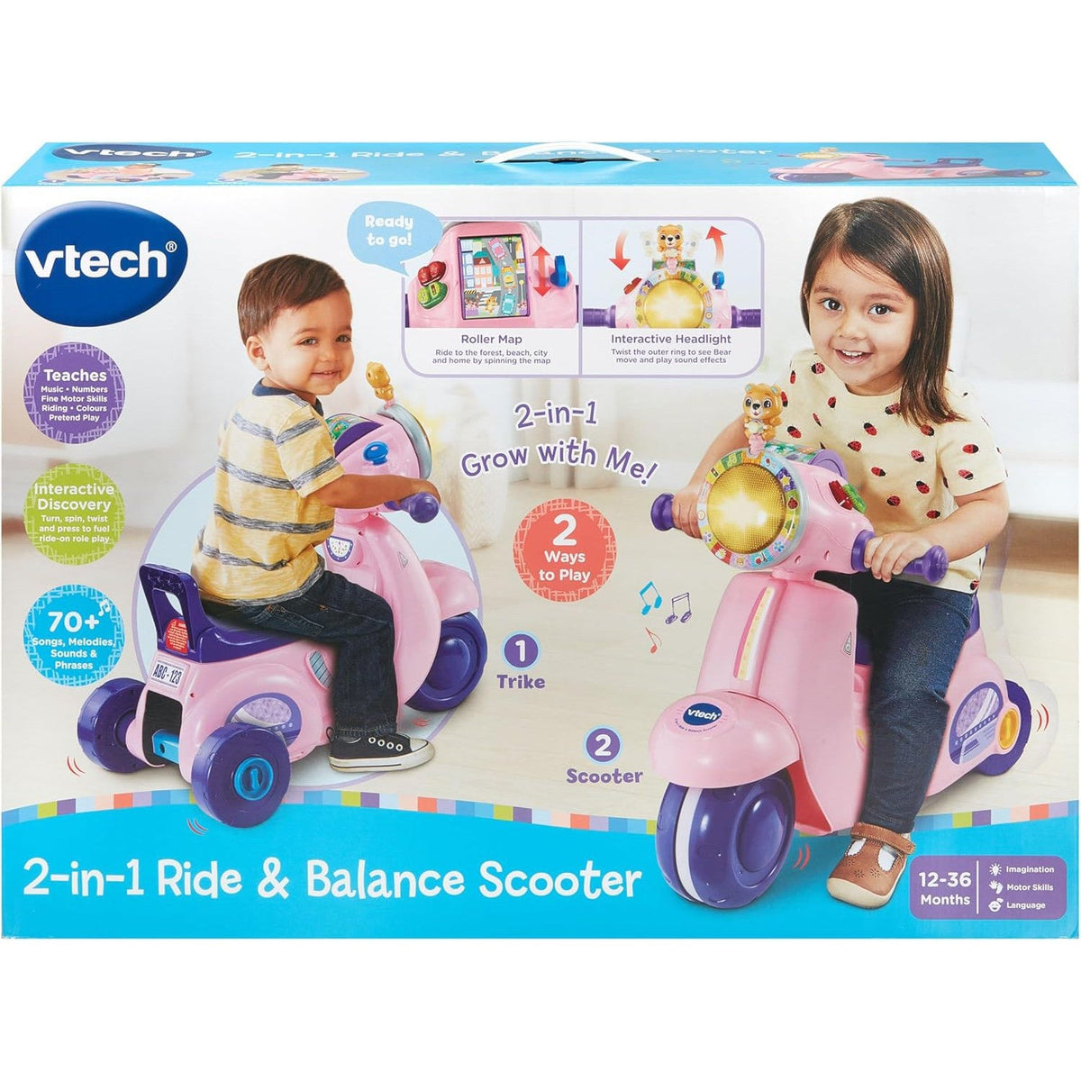VTech Ride with Me Scooter Pink or Blue