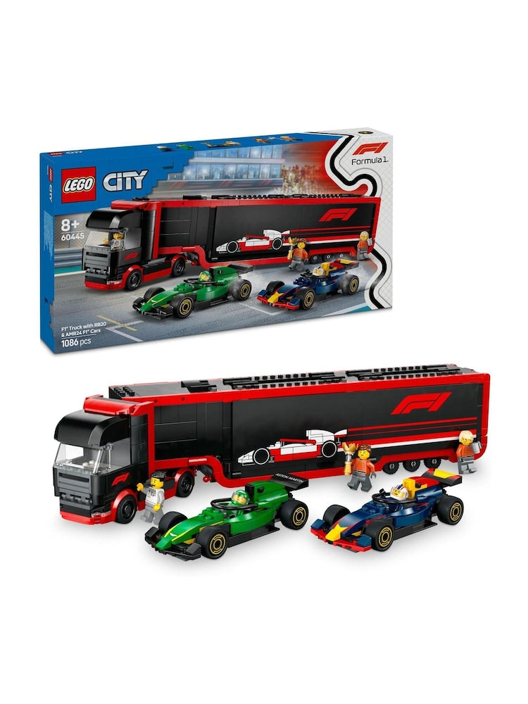 LEGO City 60445 F1 Truck with Red Bull 20 & Aston Martin 24 F1 Cars Set