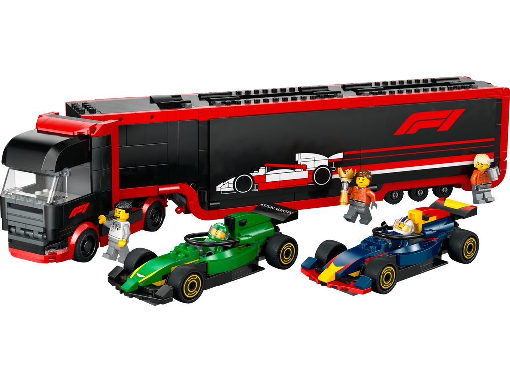 LEGO City 60445 F1 Truck with Red Bull 20 & Aston Martin 24 F1 Cars Set