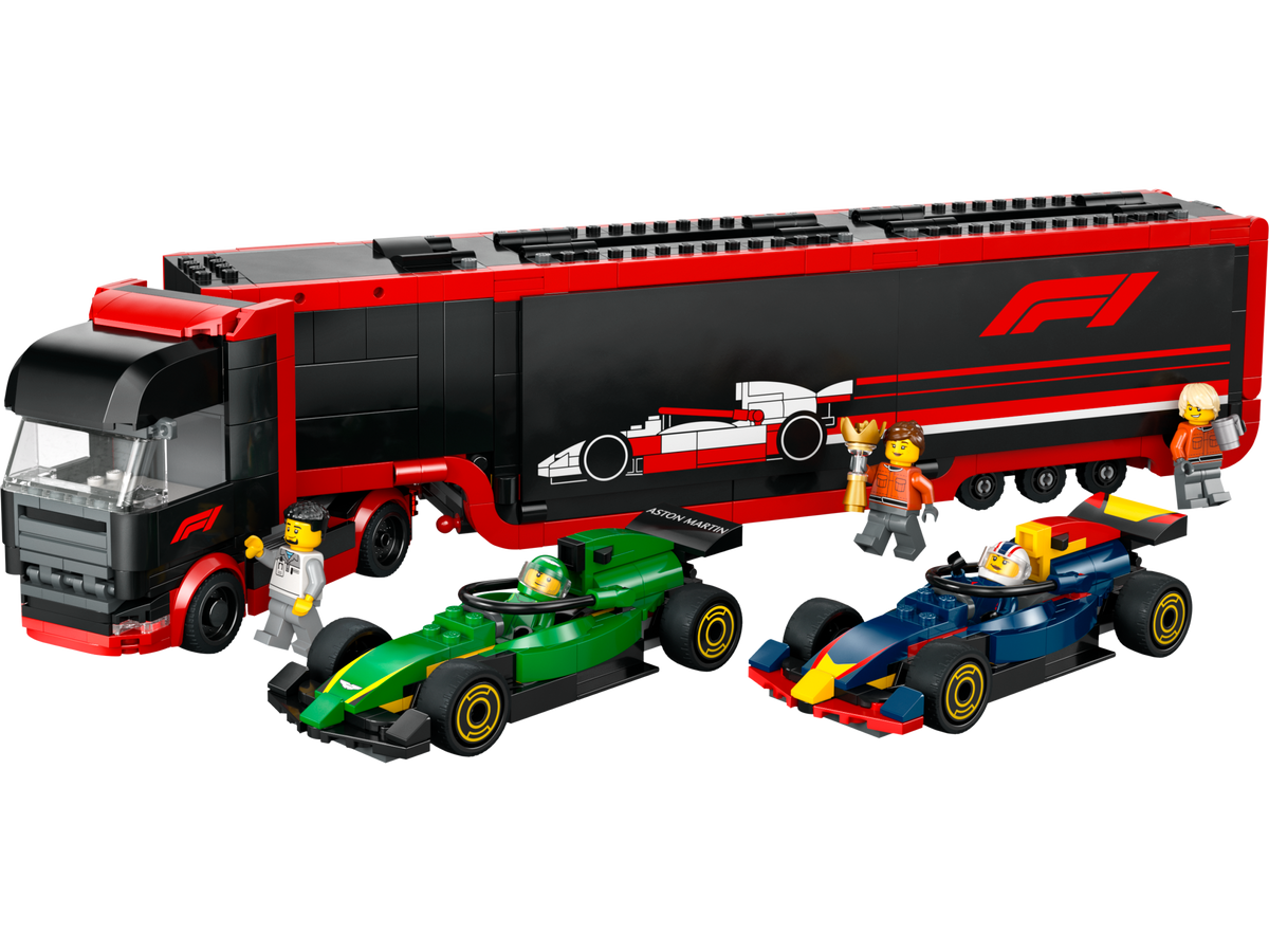 LEGO City 60445 F1 Truck with Red Bull 20 & Aston Martin 24 F1 Cars Set