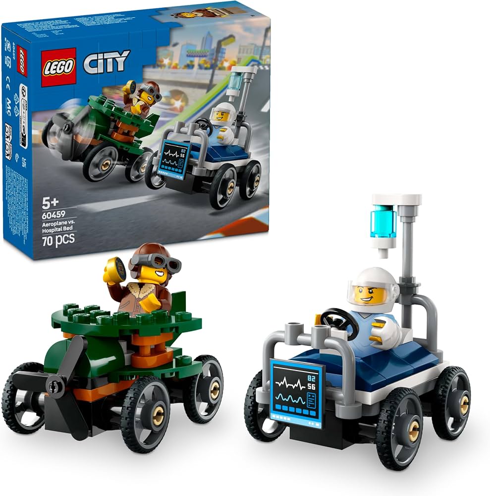 LEGO City 60459 Airplane vs. Hospital Bed Race Car