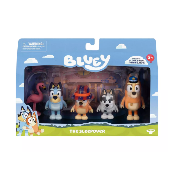 Bluey Figure 4 Pack Sleepover
