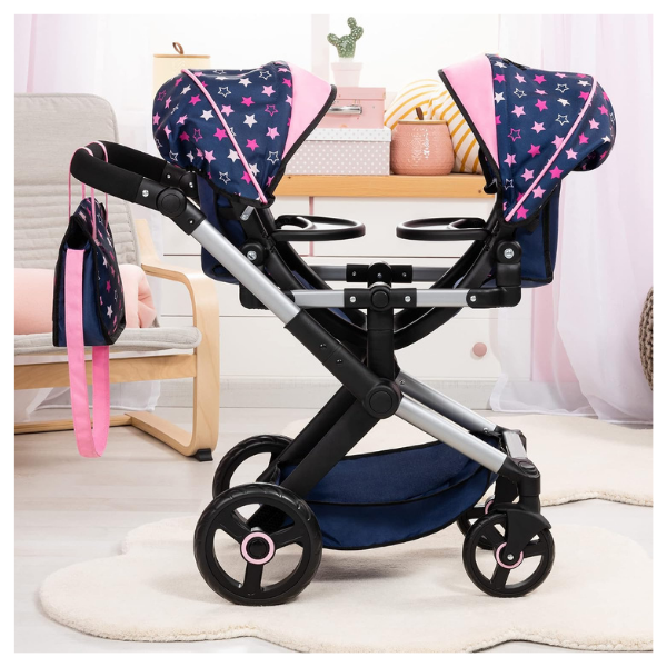 Twin Tandem Navy & Pink