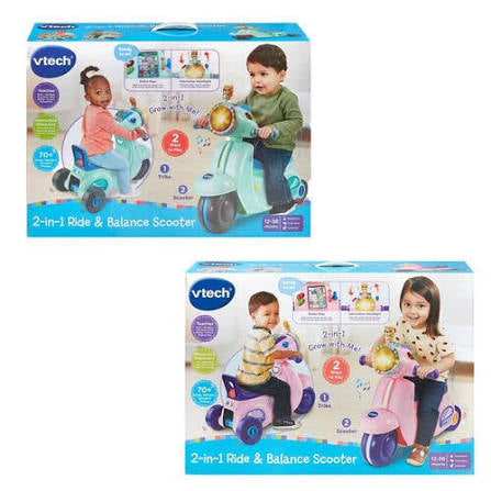 Vtech 2-in-1 Ride & Balance Scooter Blue