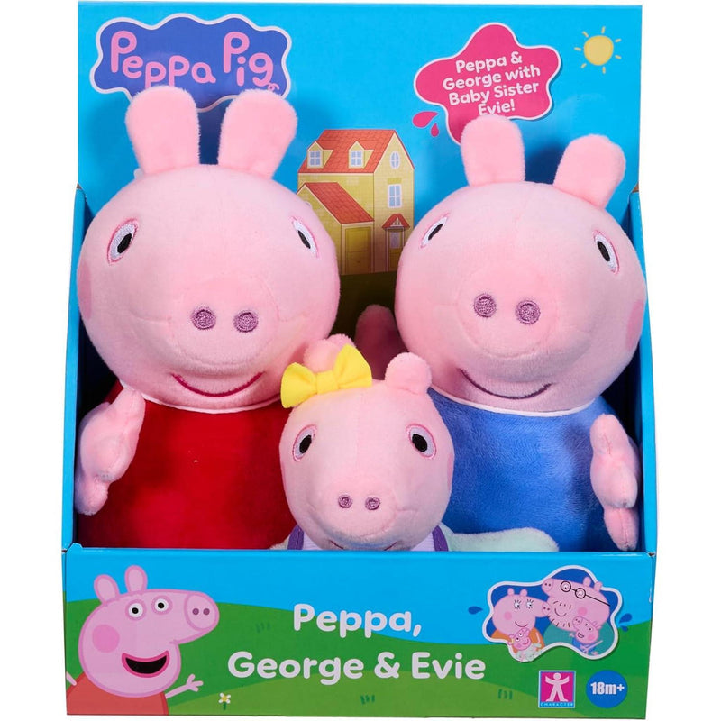 Peppa Pig Peppa George & Evie 3 Pack Soft Toys