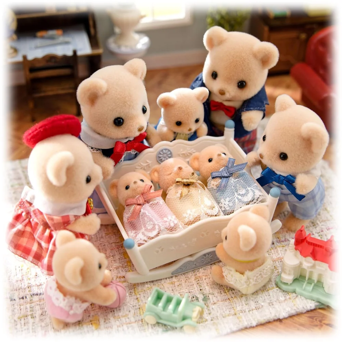 Sylvanian Families Biscuit Bear Sleepy Triplets