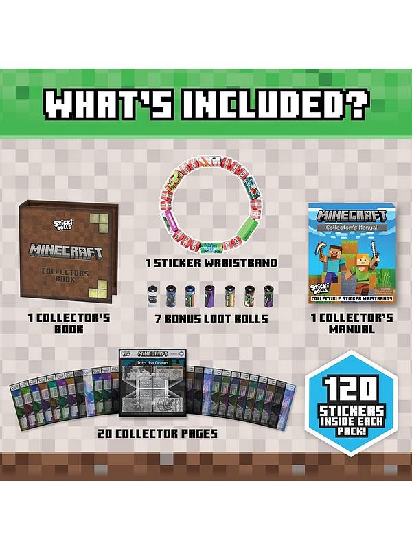 Sticki Rolls Minecraft Sticker Wristband Set with 120 Stickers