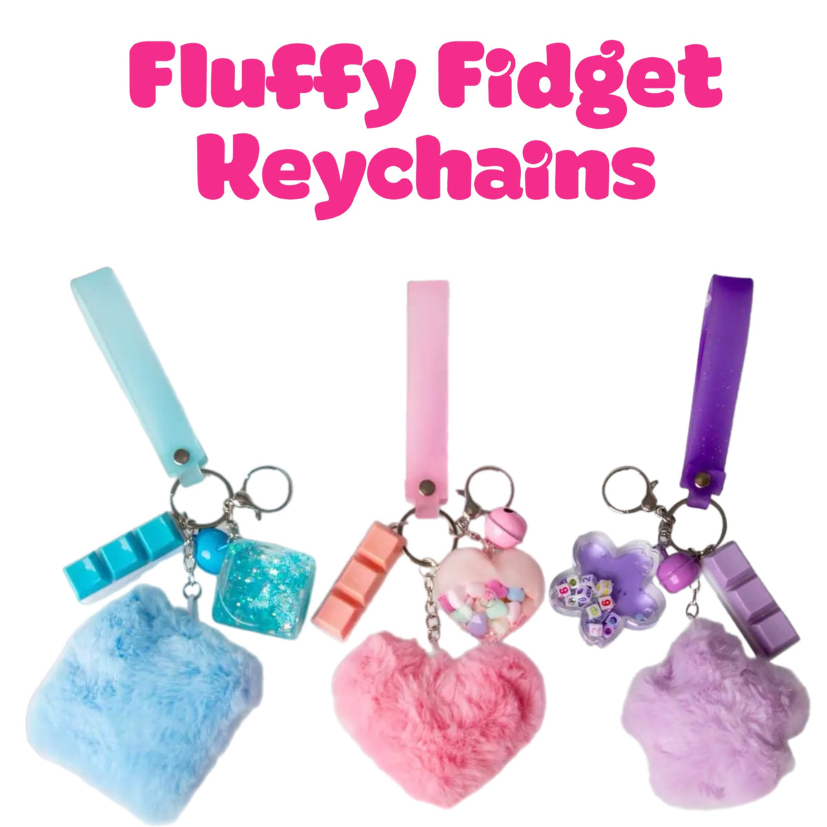Fluffy Fidget Keychain