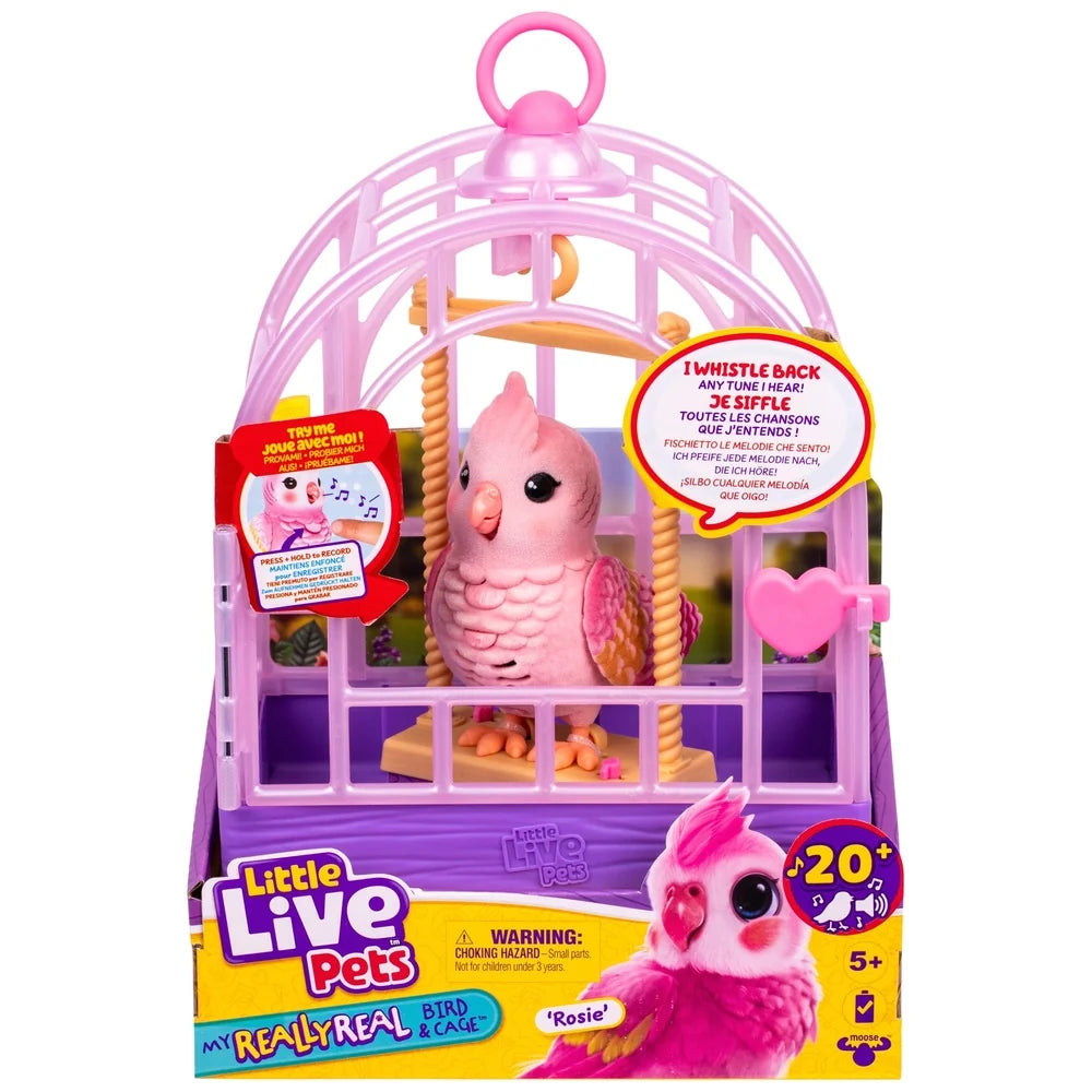 Little Live Pets Really Real Bird & Cage Rosie