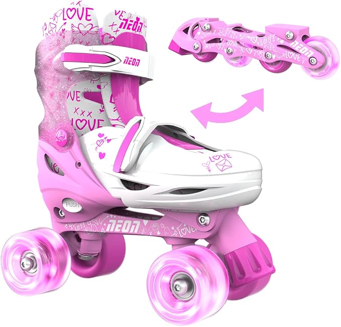 Neon Skates 2 In 1 Light Up Wheels 34-37