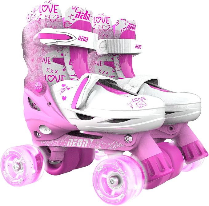 Neon Skates 2 In 1 Light Up Wheels 34-37