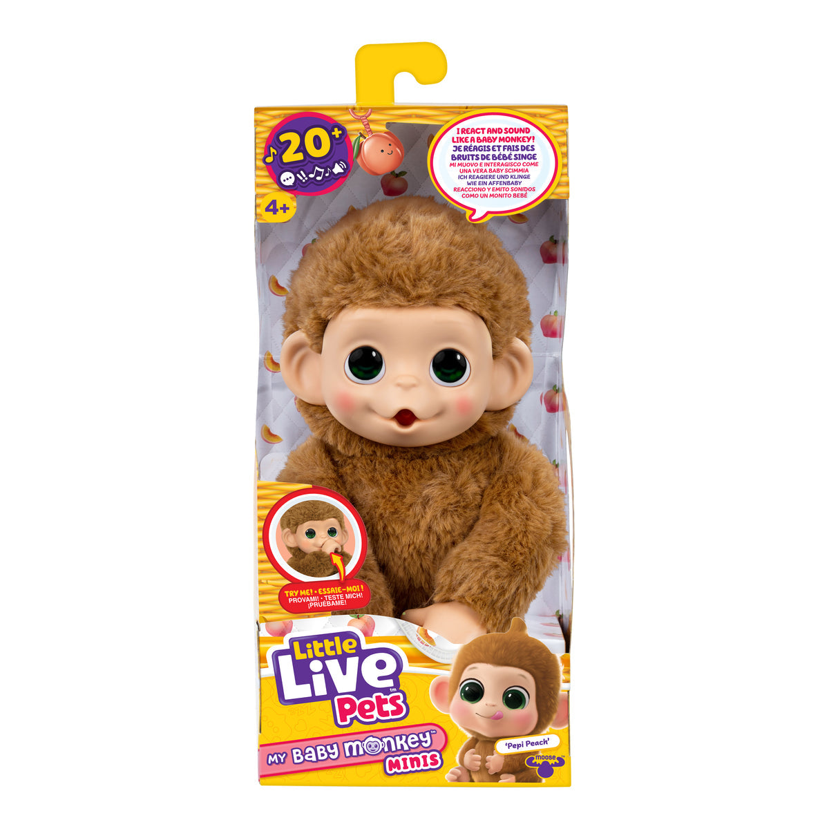 Little Live Pets Baby Monkey Pepi Peach