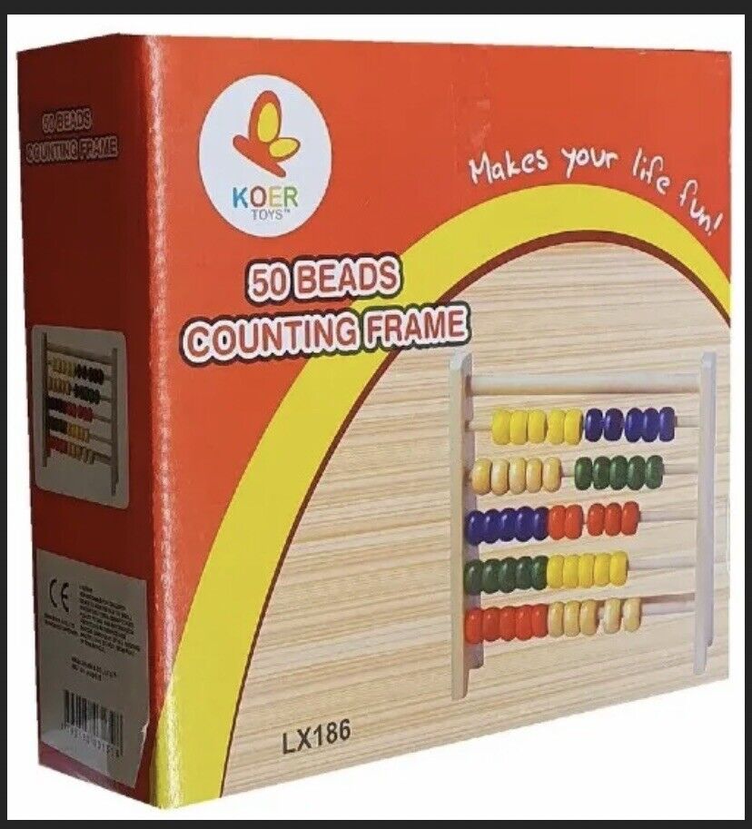 Wooden Abacus 50 Beads Counting Game