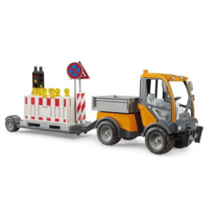 Bruder 02693 Vario Car Tipping Body with Traffic Safety Trailer