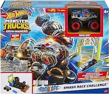 Hot Wheels Monster Trucks Smash Race Playset