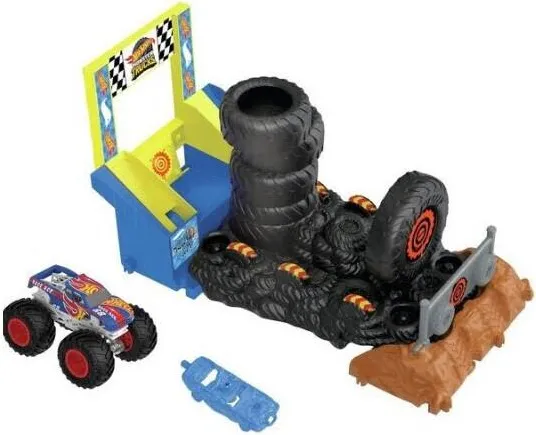 Hot Wheels Monster Trucks Smash Race Playset