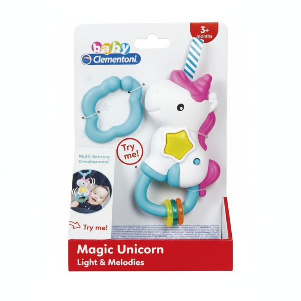 Baby Clementoni Magic Unicorn Light & Melodies Rattle
