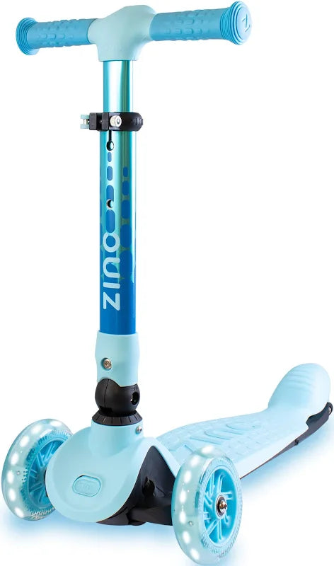 ZINC Three Wheeled Folding T-Motion Scooter SHINE Blue