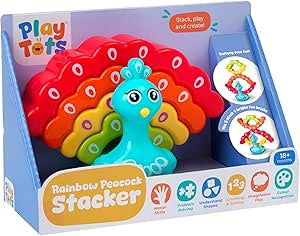 Play Tots Rainbow Peacock Stacker