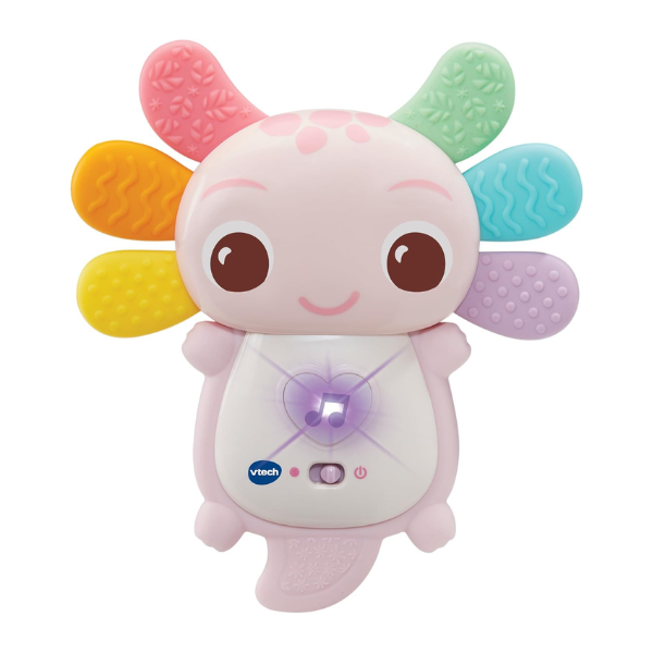 Rainbow Colours Axolotl Teether Pink
