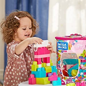 Mega Blocks First Builders Big Building Bag 80 Piece Pink