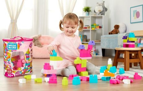 Mega Blocks First Builders Big Building Bag 80 Piece Pink