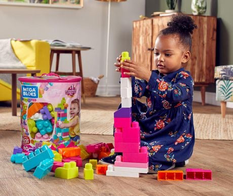 Mega Blocks First Builders Big Building Bag 80 Piece Pink