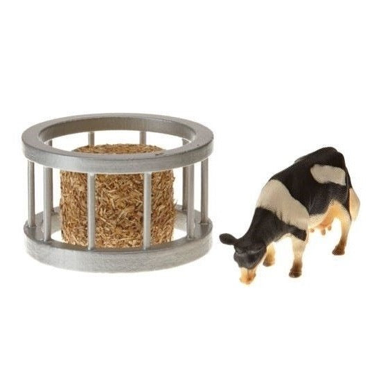 Globe 1:32 Feeder Ring with Round Bale & Cow