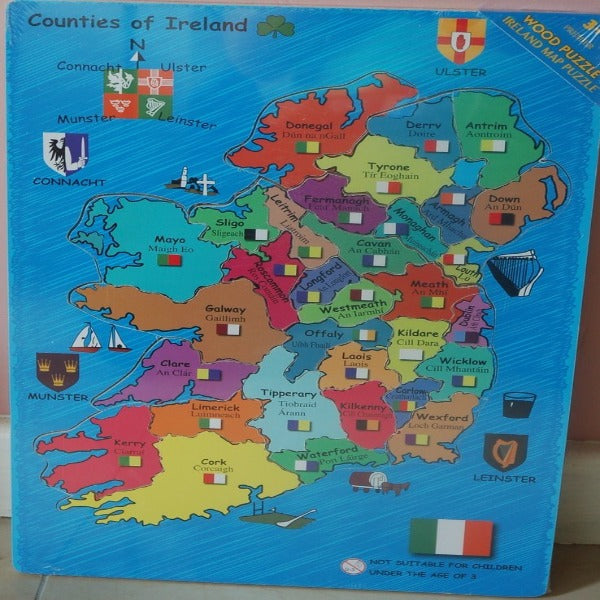Ireland Map Wooden Puzzle